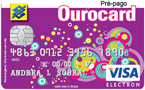 Cartão de crédito pré-pago Ourocard pré-pago visa